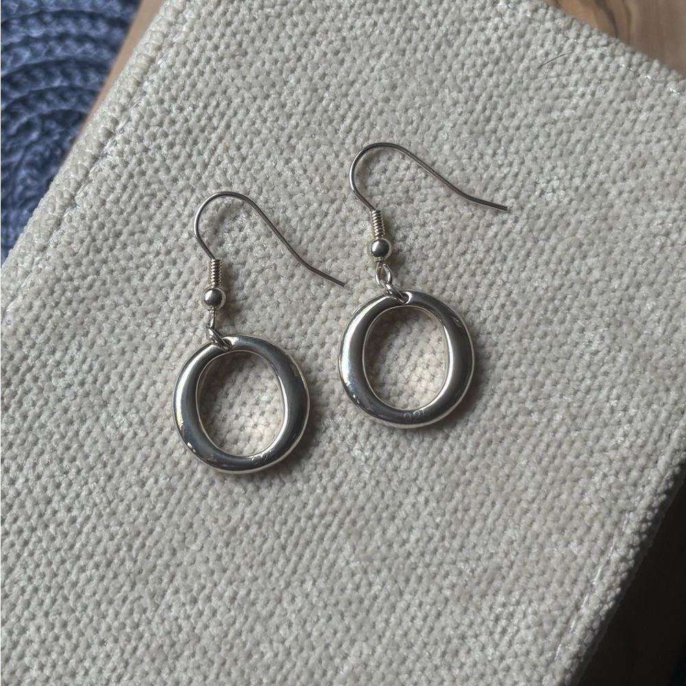 Minimalist Silver Circular Earrings